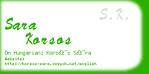 sara korsos business card